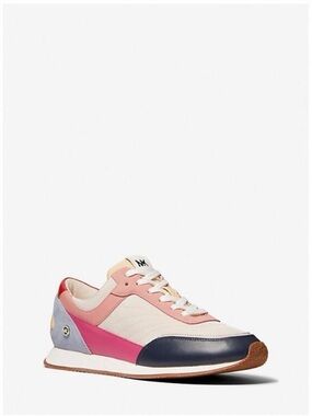 Michael Kors Pink, Cream & Navy Mixed-Material Sneakers